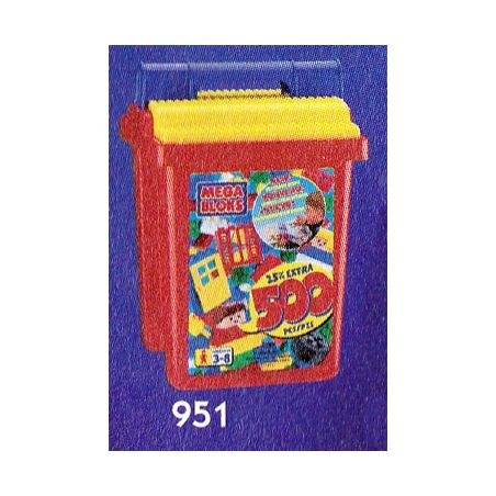 MEGA BLOKS 951-2 non  500 BA THÙNG MÀU CƠ BẢN bộ đồ chơi xếp lắp ráp ghép mô hình Creator 500 PCS PRIMARY COLORS BUCKET Sáng Tạo 500 khối
