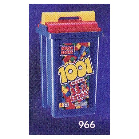 MEGA BLOKS 966 non  1001 BA THÙNG MÀU CƠ BẢN bộ đồ chơi xếp lắp ráp ghép mô hình Creator 1001 PCS PRIMARY COLORS BUCKET Sáng Tạo 1001 khối