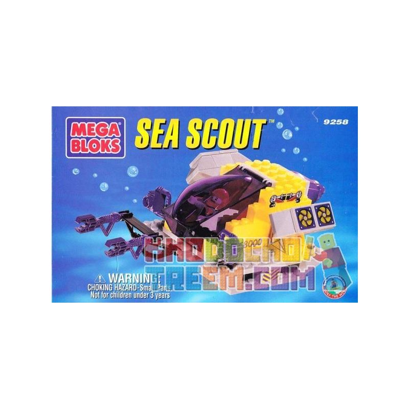 MEGA BLOKS 9258 non Lego TÀU NGẦM THÁM HIỂM ĐẠI DƯƠNG bộ đồ chơi xếp lắp ráp ghép mô hình City SEA SCOUT Thành Phố 80 khối