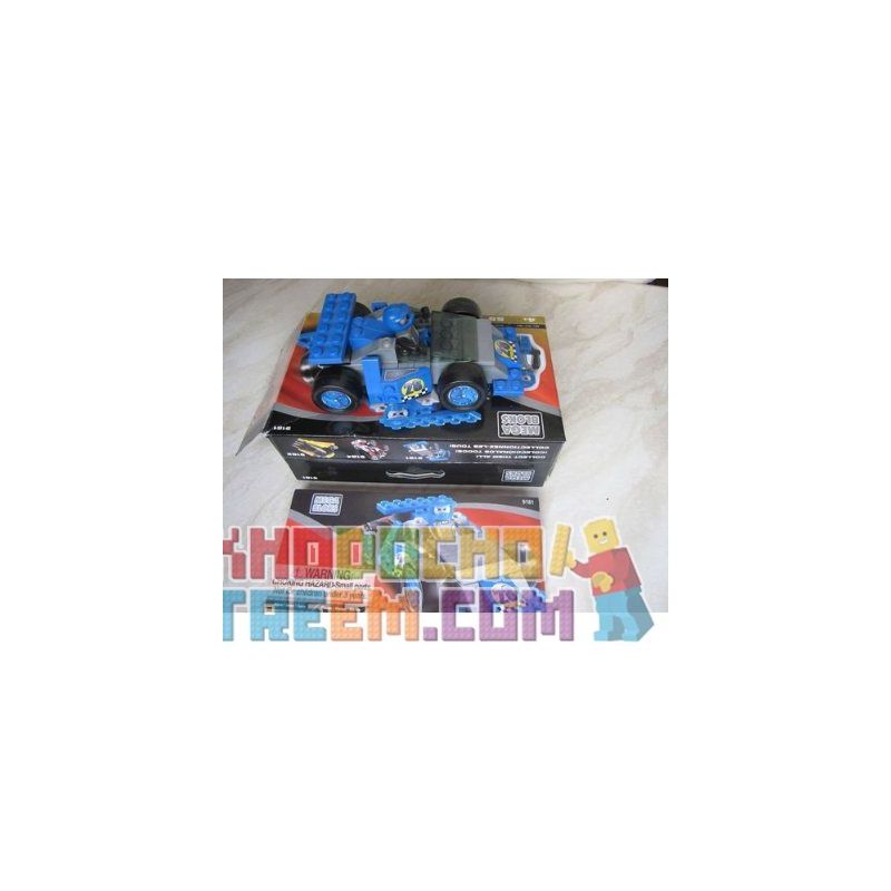 MEGA BLOKS 9181 non Lego XE ĐUA CẢI TIẾN MÀU XANH bộ đồ chơi xếp lắp ráp ghép mô hình City BLUE HOT ROD RACER Thành Phố 55 khối