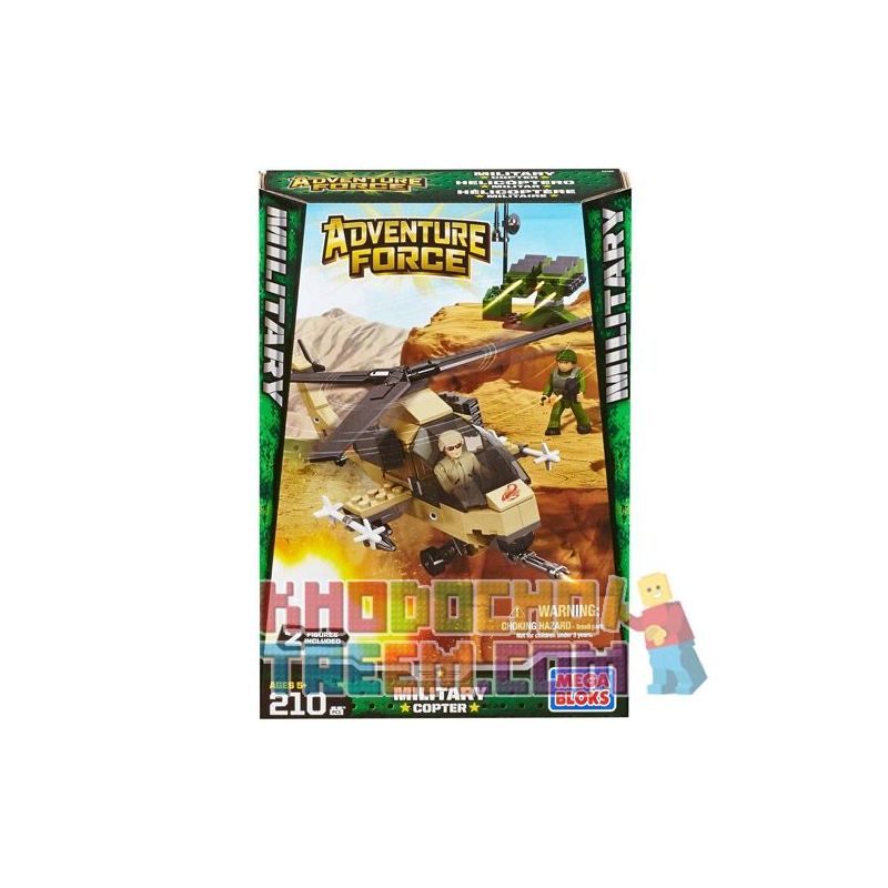 MEGA BLOKS 94425 non Lego TRỰC THĂNG QUÂN SỰ bộ đồ chơi xếp lắp ráp ghép mô hình Military Army MILITARY COPTER Quân Sự Bộ Đội 210 khối