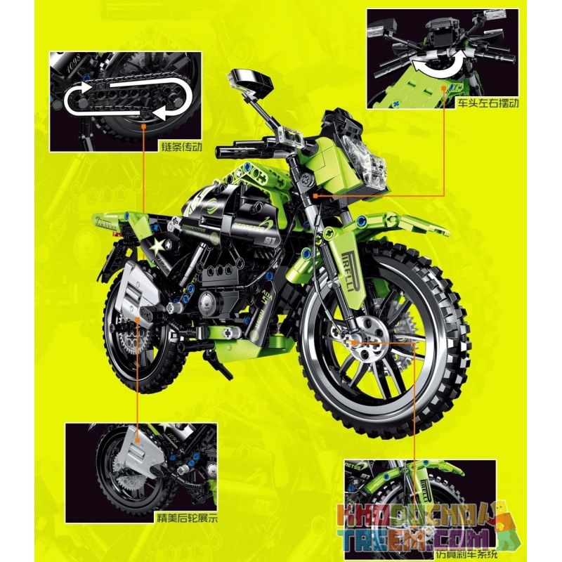 ZHEGAO QL0441 0441 non  ĐUA MÔ TÔ bộ đồ chơi xếp lắp ráp ghép mô hình  COMPETITIVE MOTORCTCLE Kỹ Thuật Công Nghệ Cao Mô Hình Phương Tiện 518 khối