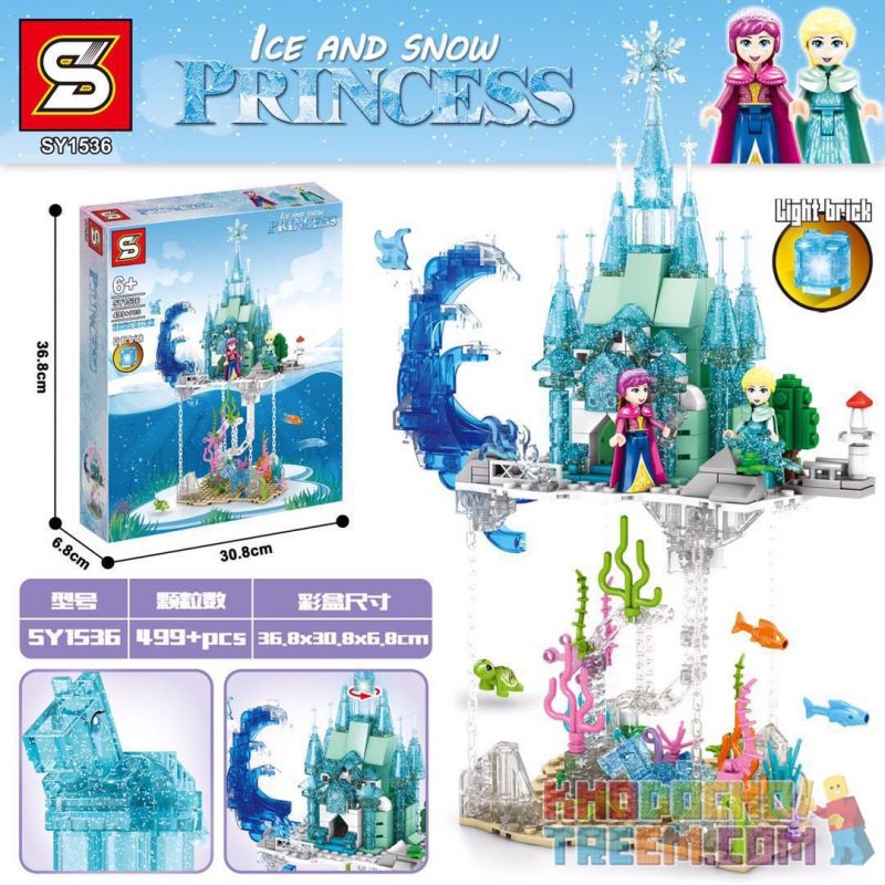 SHENG YUAN SY SY1536 1536 non Lego LÂU ĐÀI ARENDALE LEVITATING bộ đồ chơi xếp lắp ráp ghép mô hình Disney Princess ICE AND SNOW PRINCESS Công Chúa 499 khối