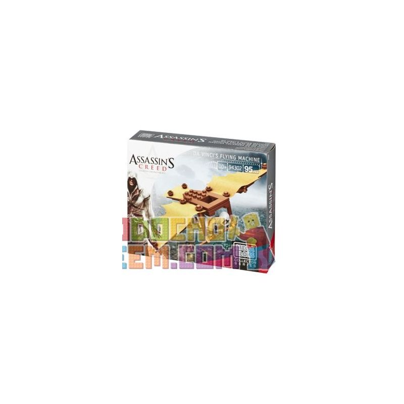 MEGA BLOKS DBJ09 94302 non Lego MÁY BAY CỦA LEONARDO bộ đồ chơi xếp lắp ráp ghép mô hình Assassin's Creed DA VINCI’S FLYING MACHINE 95 khối