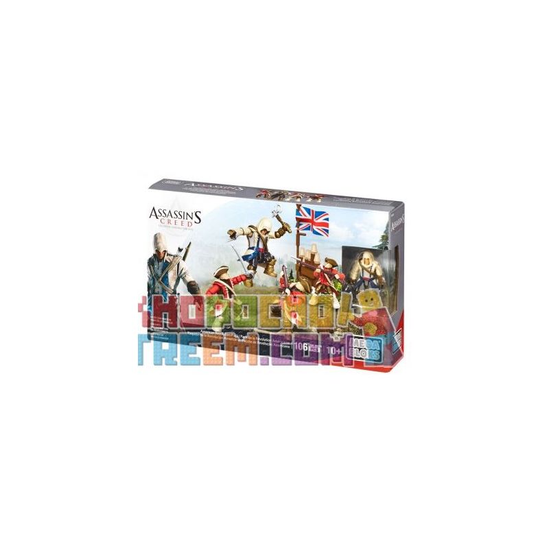 MEGA BLOKS CNG10 non Lego GÓI CHIẾN TRANH CÁCH MẠNG MỸ bộ đồ chơi xếp lắp ráp ghép mô hình Assassin's Creed AMERICAN REVOLUTION PACK 106 khối