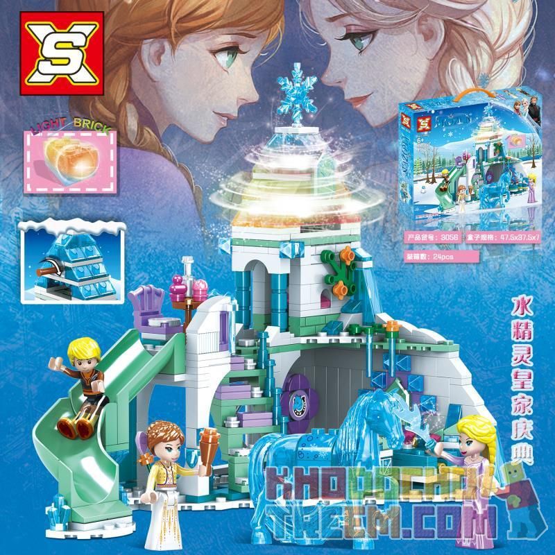 SX 3056 non Lego LỄ KỶ NIỆM HOÀNG GIA ELF NƯỚC bộ đồ chơi xếp lắp ráp ghép mô hình Frozen Nữ Hoàng Băng Giá 496 khối
