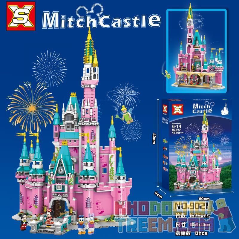 SX 9021 9072 non Lego THIÊN ĐƯỜNG LÂU ĐÀI HỒNG bộ đồ chơi xếp lắp ráp ghép mô hình Medieval Castle MITCHCASTLE Chiến Tranh Trung Cổ 1676 khối