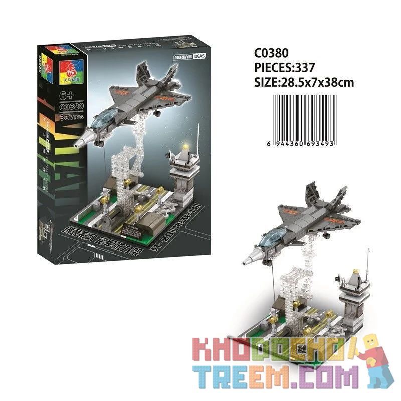 WOMA C0380 0380 non Lego MÁY BAY CHIẾN ĐẤU TÀNG HÌNH J-20 bộ đồ chơi xếp lắp ráp ghép mô hình Military Army Quân Sự Bộ Đội 337 khối