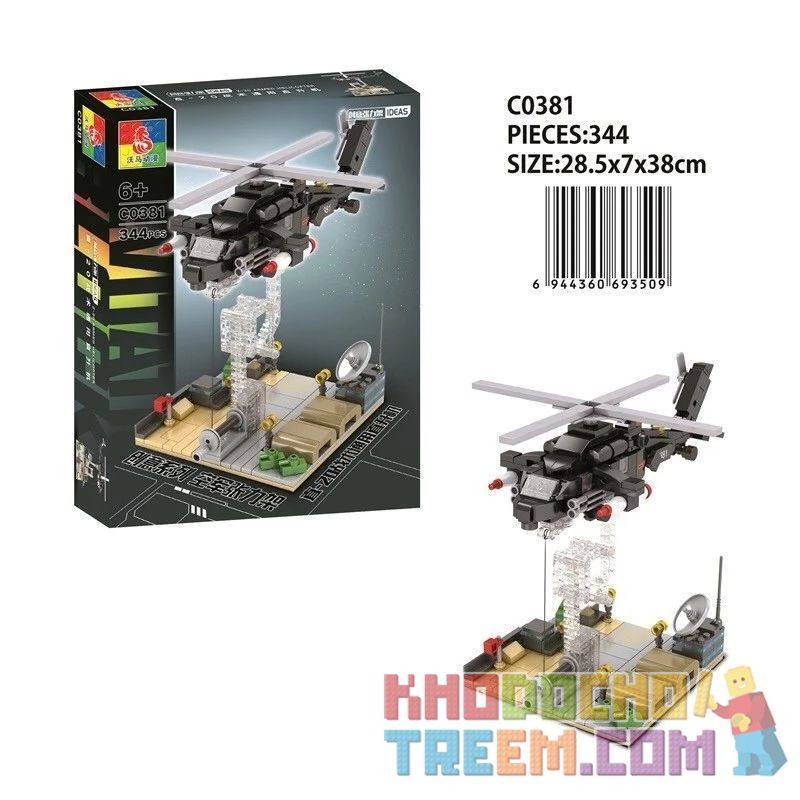 WOMA C0381 0381 non Lego MÁY BAY TRỰC THĂNG TIỆN ÍCH CHIẾN THUẬT ZHI-20 bộ đồ chơi xếp lắp ráp ghép mô hình Military Army Quân Sự Bộ Đội 344 khối