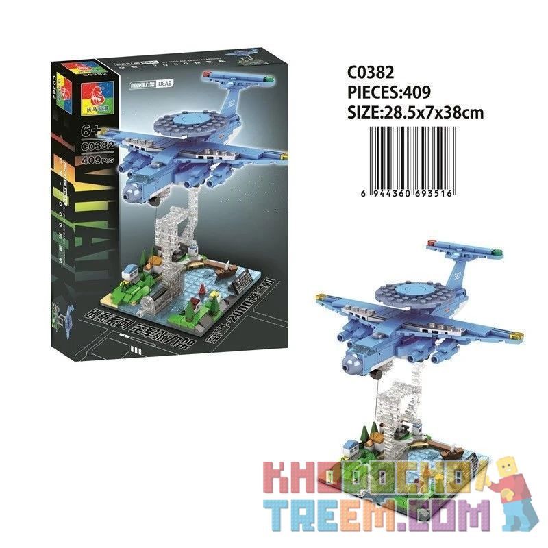 CHAOSHENG C0382 0382 WOMA C0382 0382 Xếp hình kiểu Lego MILITARY ARMY Air Force Tension Air Police-2000 Warning Machine Cảnh Sát Phòng Không-2000 AWACS 409 khối CHAOSHENG C0382 0382 WOMA C0382 0382 Xếp hình kiểu Lego MILITARY ARMY Air Force Tension Air Police-2000 Warning Machine Cảnh Sát Phòng Không-2000 AWACS 409 khối