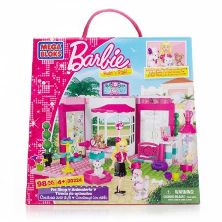 MEGA BLOKS 80224 non  CỬA HÀNG THÚ CƯNG bộ đồ chơi xếp lắp ráp ghép mô hình  PET SHOP Các Bạn Gái 98 khối