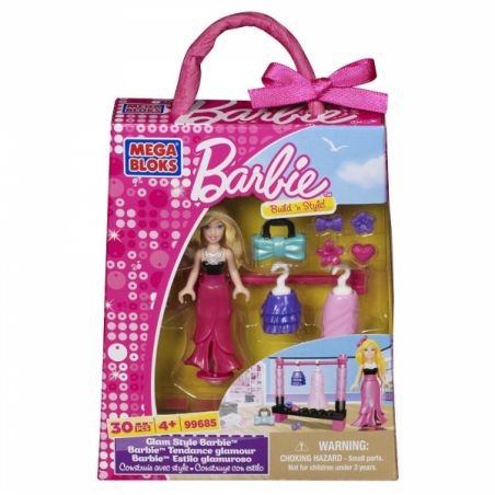 MEGA BLOKS 99685 non  BARBIE PHONG CÁCH QUYẾN RŨ bộ đồ chơi xếp lắp ráp ghép mô hình  GLAM STYLE BARBIE Các Bạn Gái 30 khối