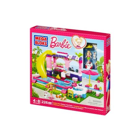MEGA BLOKS 80136 DBM49 non  TIỆC BỂ BƠI CHELSEA ™ bộ đồ chơi xếp lắp ráp ghép mô hình  BUILD ‘N PLAY CHELSEA™ POOL PARTY Các Bạn Gái 226 khối