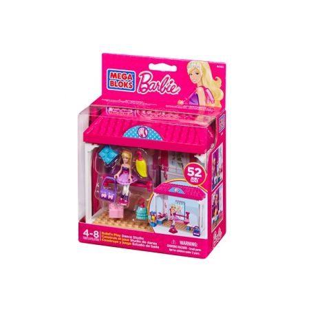 MEGA BLOKS 80165 non  PHÒNG NHẢY bộ đồ chơi xếp lắp ráp ghép mô hình  BUILD ‘N PLAY DANCE STUDIO Các Bạn Gái 52 khối