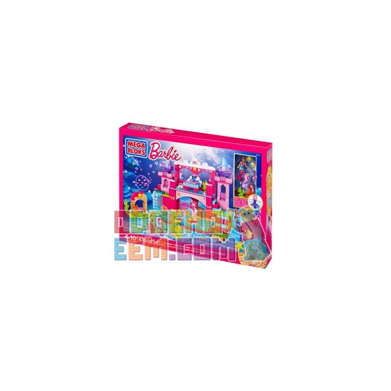 MEGA BLOKS 80241 DBM21 non Lego LÂU ĐÀI DƯỚI NƯỚC bộ đồ chơi xếp lắp ráp ghép mô hình Friends BUILD ‘N PLAY UNDERWATER CASTLE Các Bạn Gái 419 khối