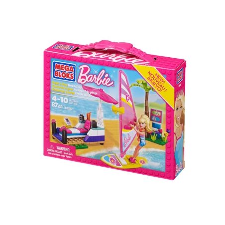 MEGA BLOKS 80287 non  ĐÃ ĐẾN LÚC TẮM BIỂN bộ đồ chơi xếp lắp ráp ghép mô hình  BUILD 'N PLAY! BEACH DAY Các Bạn Gái 87 khối