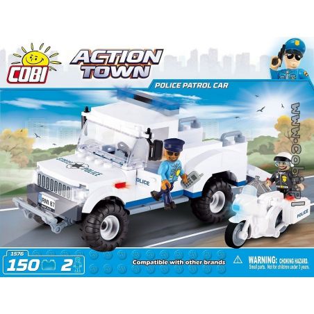 COBI 1576 non  XE TUẦN TRA CẢNH SÁT bộ đồ chơi xếp lắp ráp ghép mô hình City POLICE PATROL CAR Thành Phố 150 khối