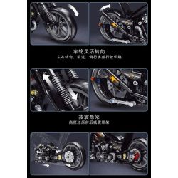 MouldKing 23005 Mould King 23005 REBRICKABLE MOC-17249 17249 MOC17249 non  HARLEY KNUCKLE CHOPPER XE MÁY bộ đồ chơi xếp lắp ráp ghép mô hình  FAST RC MOTORCYCLE - IT REALLY WORKS AND STANDS UP! 30KMH WITH BUWIZZ 2.0 Kỹ Thuật Công Nghệ Cao Mô Hình Phương Tiện 340 khối