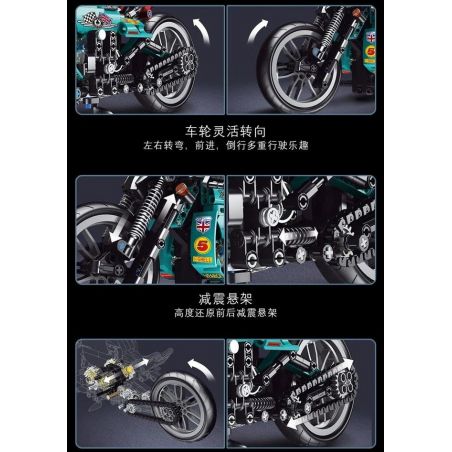 MouldKing 23002 Mould King 23002 REBRICKABLE MOC-32005 32005 MOC32005 non  CÀ PHÊ RIDER MÔ TÔ bộ đồ chơi xếp lắp ráp ghép mô hình  KAWASAKI H2R Kỹ Thuật Công Nghệ Cao Mô Hình Phương Tiện 563 khối