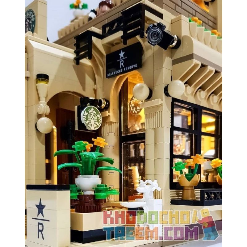 XIPOO XP93220 93220 non  CHẾ ĐỘ XEM PHỐ CỦA CỬA HÀNG CÀ PHÊ CHỌN LỌC STARBUCKS bộ đồ chơi xếp lắp ráp ghép mô hình Creator STARBUCKS COFFEE Sáng Tạo 3480 khối