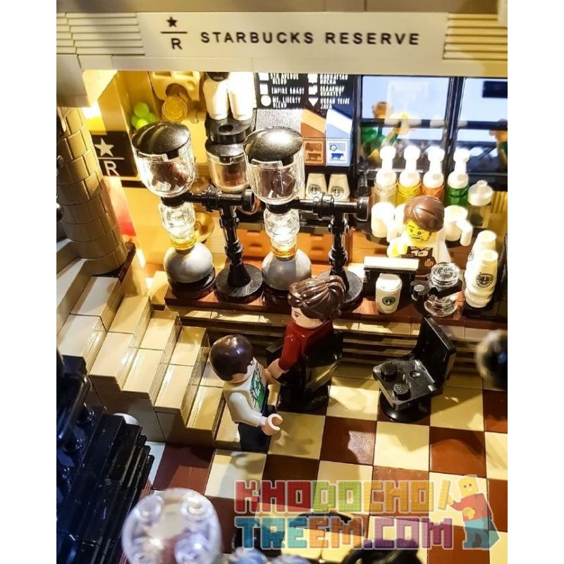XIPOO XP93220 93220 non  CHẾ ĐỘ XEM PHỐ CỦA CỬA HÀNG CÀ PHÊ CHỌN LỌC STARBUCKS bộ đồ chơi xếp lắp ráp ghép mô hình Creator STARBUCKS COFFEE Sáng Tạo 3480 khối