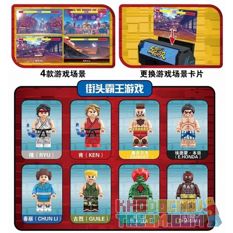 RONG LE 50010 non  BẢNG ĐIỀU KHIỂN MÁY BAY CHIẾN ĐẤU ĐƯỜNG PHỐ bộ đồ chơi xếp lắp ráp ghép mô hình Street STREET FIGHTER 748 khối