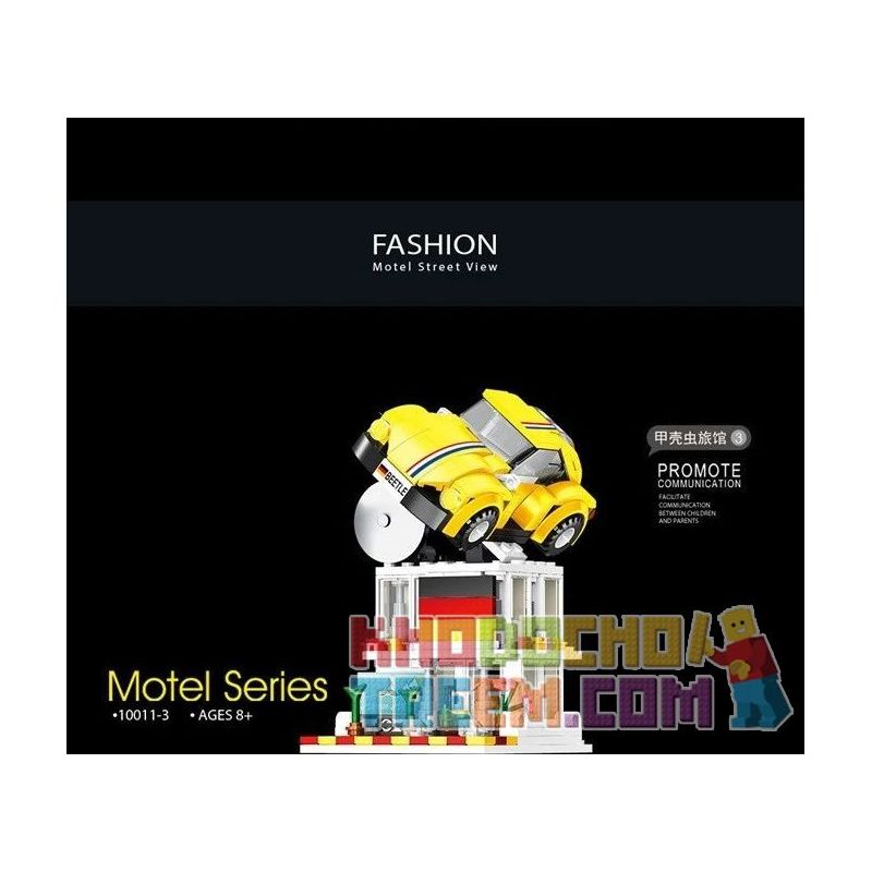 SHENZHEN RAEL ENTERTAINMENT 10011-1 10011-2 10011-3 10011-4 non  NHÀ NGHỈ 4 bộ đồ chơi xếp lắp ráp ghép mô hình Speed Champions Racing Cars MOTEL STREET VIEW Đua Xe Công Thức