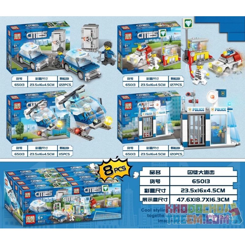 PRCK 65013 non Lego PRISONER PURSUIT 4 PHONG CÁCH bộ đồ chơi xếp lắp ráp ghép mô hình City Thành Phố 484 khối