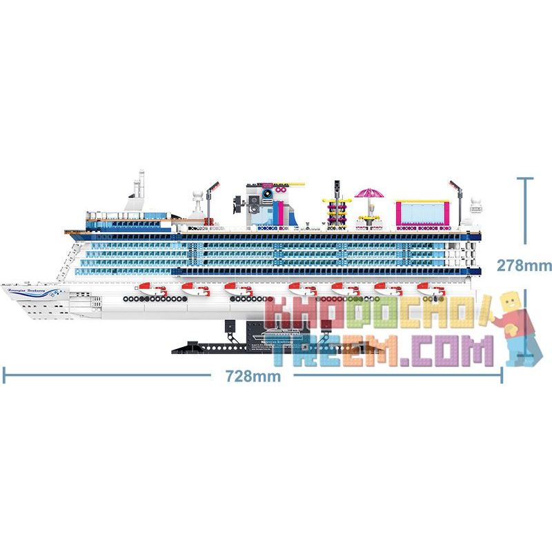 ZHEGAO QL1807 1807 non  ASUKA NA UY bộ đồ chơi xếp lắp ráp ghép mô hình Creator CRUISE LINER Sáng Tạo 2446 khối