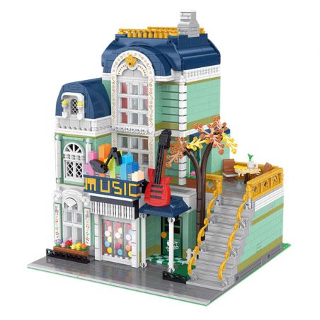 HAPPY BUILD SHINEYU XINYU YC-20008 20008 YC20008 non  CỬA HÀNG NHẠC CỤ bộ đồ chơi xếp lắp ráp ghép mô hình Mini Modular STREETCAPE Đường Phố Thu Nhỏ 3005 khối