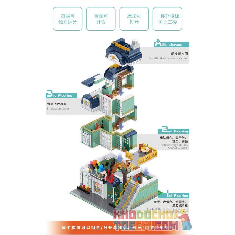 HAPPY BUILD SHINEYU XINYU YC-20008 20008 YC20008 non  CỬA HÀNG NHẠC CỤ bộ đồ chơi xếp lắp ráp ghép mô hình Mini Modular STREETCAPE Đường Phố Thu Nhỏ 3005 khối HAPPY BUILD SHINEYU XINYU YC-20008 20008 YC20008 non  CỬA HÀNG NHẠC CỤ bộ đồ chơi xếp lắp ráp ghép mô hình Mini Modular STREETCAPE Đường Phố Thu Nhỏ 3005 khối