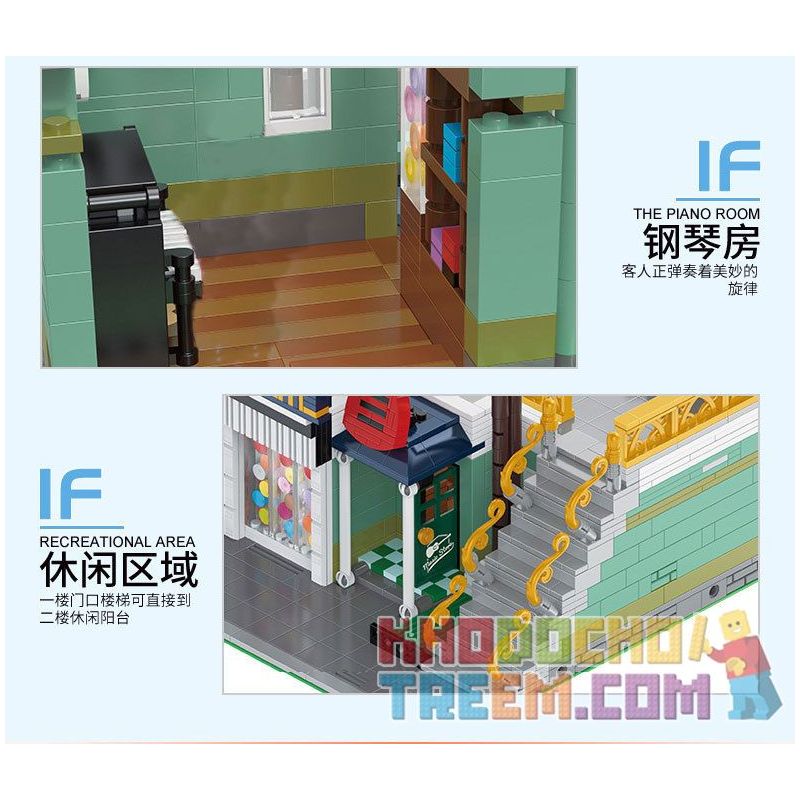 HAPPY BUILD SHINEYU XINYU YC-20008 20008 YC20008 non  CỬA HÀNG NHẠC CỤ bộ đồ chơi xếp lắp ráp ghép mô hình Mini Modular STREETCAPE Đường Phố Thu Nhỏ 3005 khối HAPPY BUILD SHINEYU XINYU YC-20008 20008 YC20008 non  CỬA HÀNG NHẠC CỤ bộ đồ chơi xếp lắp ráp ghép mô hình Mini Modular STREETCAPE Đường Phố Thu Nhỏ 3005 khối