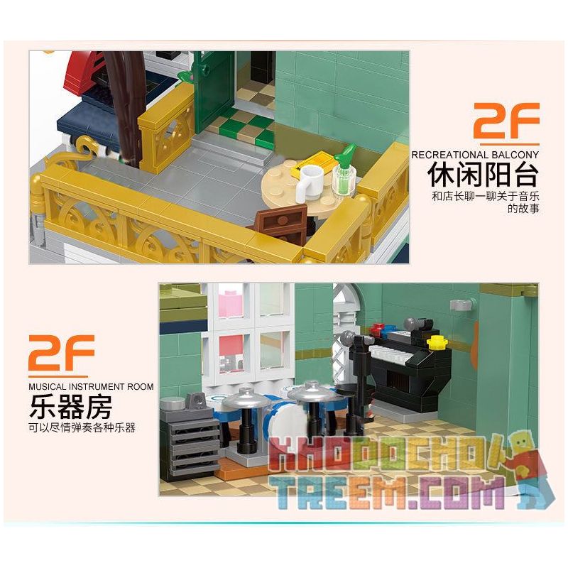 HAPPY BUILD SHINEYU XINYU YC-20008 20008 YC20008 non  CỬA HÀNG NHẠC CỤ bộ đồ chơi xếp lắp ráp ghép mô hình Mini Modular STREETCAPE Đường Phố Thu Nhỏ 3005 khối HAPPY BUILD SHINEYU XINYU YC-20008 20008 YC20008 non  CỬA HÀNG NHẠC CỤ bộ đồ chơi xếp lắp ráp ghép mô hình Mini Modular STREETCAPE Đường Phố Thu Nhỏ 3005 khối