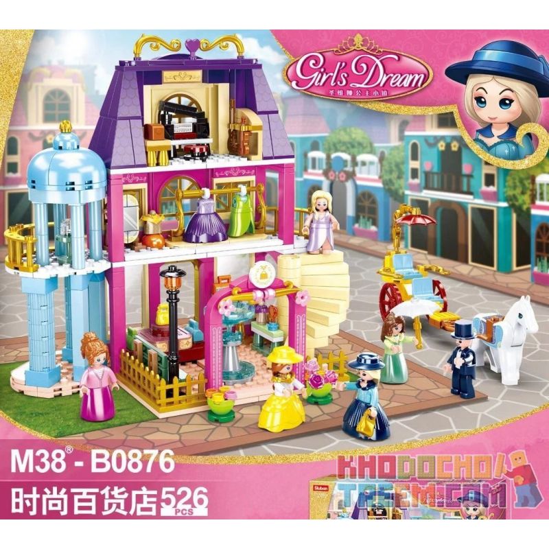 SLUBAN M38-B0876 B0876 0876 M38B0876 38-B0876 non Lego CỬA HÀNG BÁCH HÓA THỜI TRANG bộ đồ chơi xếp lắp ráp ghép mô hình Disney Princess GIRLS'S DREAM Công Chúa 526 khối