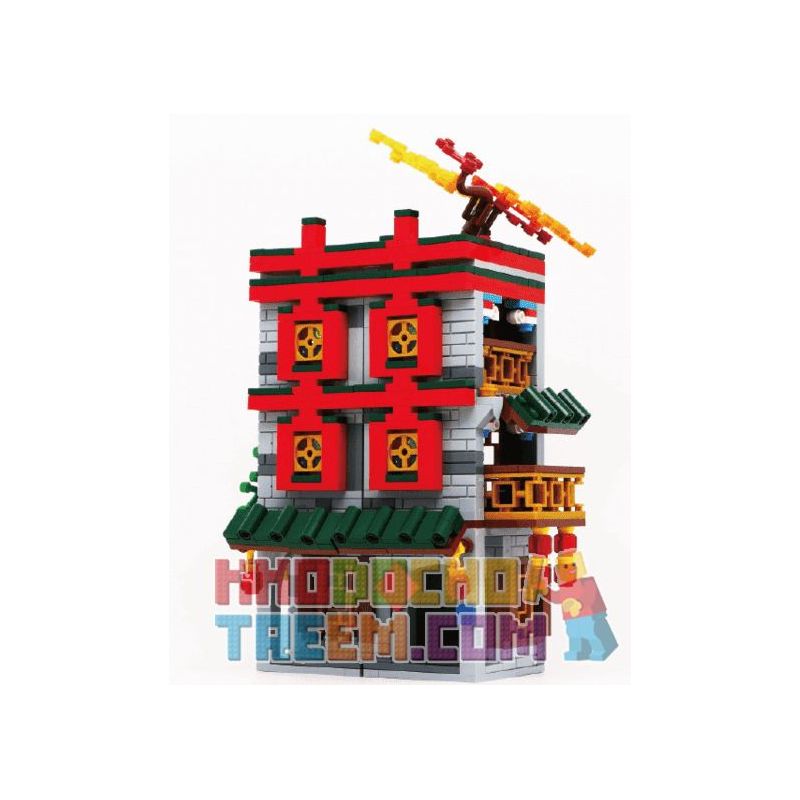 BRICKABLE BR BR60004 60004 non  DOUBLE HAPPINESS CHẾ ĐỘ XEM PHỐ LINMEN bộ đồ chơi xếp lắp ráp ghép mô hình Creator Sáng Tạo