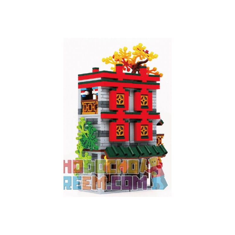 BRICKABLE BR BR60004 60004 non  DOUBLE HAPPINESS CHẾ ĐỘ XEM PHỐ LINMEN bộ đồ chơi xếp lắp ráp ghép mô hình Creator Sáng Tạo