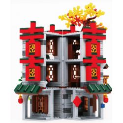 BRICKABLE BR BR60004 60004 non  DOUBLE HAPPINESS CHẾ ĐỘ XEM PHỐ LINMEN bộ đồ chơi xếp lắp ráp ghép mô hình Creator Sáng Tạo