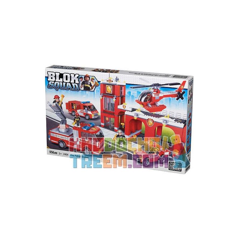 MEGA BLOKS 2404 non Lego TRẠM CỨU HỎA bộ đồ chơi xếp lắp ráp ghép mô hình City FIRE PATROL STATION Thành Phố 965 khối
