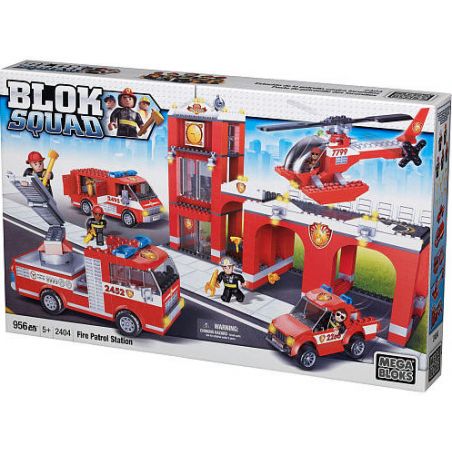 MEGA BLOKS 2404 non  TRẠM CỨU HỎA bộ đồ chơi xếp lắp ráp ghép mô hình City FIRE PATROL STATION Thành Phố 965 khối