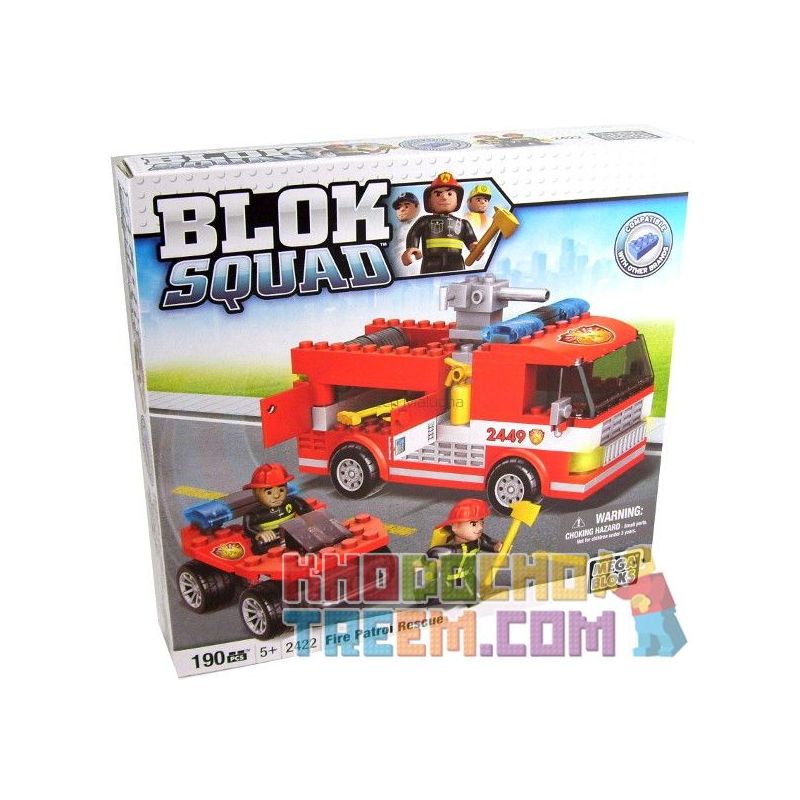 MEGA BLOKS 2422 non Lego TUẦN TRA CỨU HỎA VÀ NẠN bộ đồ chơi xếp lắp ráp ghép mô hình City FIRE PATROL RESCUE Thành Phố 190 khối