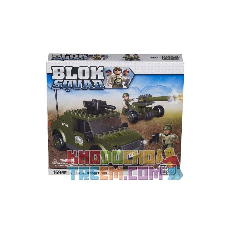 MEGA BLOKS 2424 non Lego XE SUV CỦA NGƯỜI LÍNH bộ đồ chơi xếp lắp ráp ghép mô hình Military Army TROOPER SUV Quân Sự Bộ Đội 169 khối