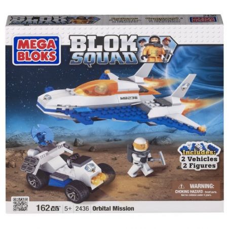 MEGA BLOKS 2436 non  NHIỆM VỤ QUỸ ĐẠO bộ đồ chơi xếp lắp ráp ghép mô hình City ORBITAL MISSION Thành Phố 162 khối