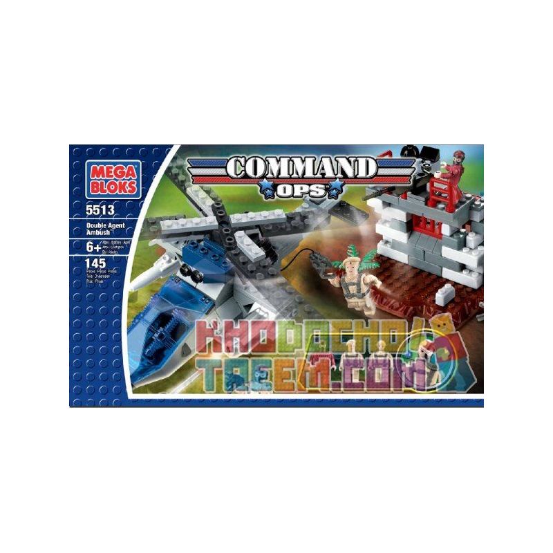 MEGA BLOKS 5513 non Lego PHỤC KÍCH HAI ĐẶC VỤ bộ đồ chơi xếp lắp ráp ghép mô hình Movie & Game DOUBLE AGENT AMBUSH Phim Và Trò Chơi 145 khối