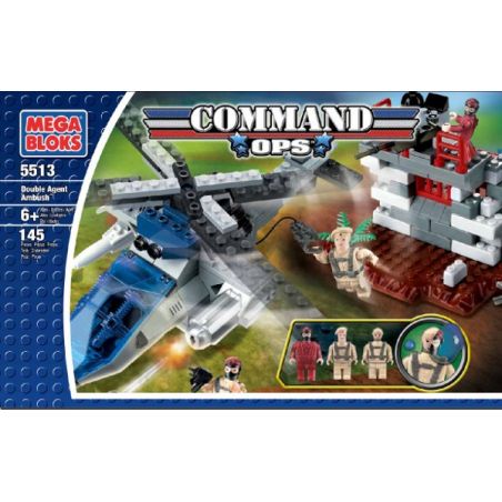 MEGA BLOKS 5513 non  PHỤC KÍCH HAI ĐẶC VỤ bộ đồ chơi xếp lắp ráp ghép mô hình Movie & Game DOUBLE AGENT AMBUSH Phim Và Trò Chơi 145 khối