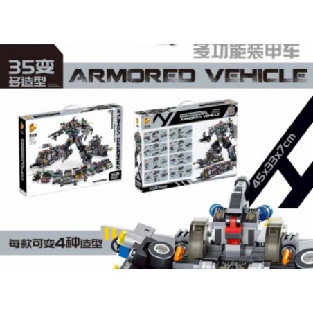 PanlosBrick 633060 Panlos Brick 633060 non  XE BỌC THÉP ĐA CHỨC NĂNG 35 TRỞ NÊN PHONG CÁCH HƠN bộ đồ chơi xếp lắp ráp ghép mô hình ARMORED VEHICLE 832 khối