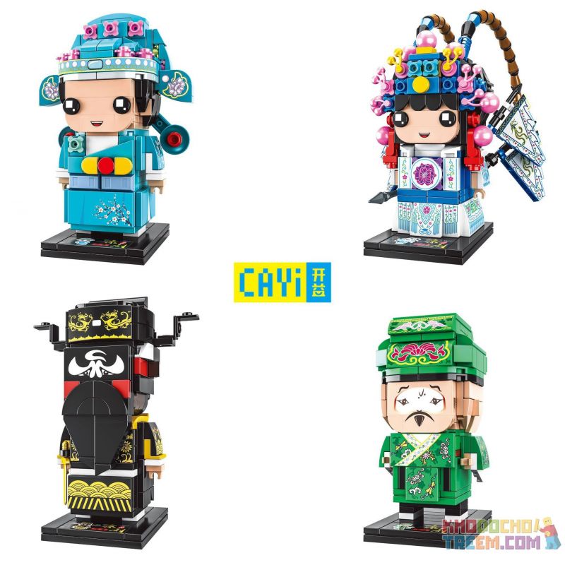 CAYI 10034 10035 10036 10037 non  SHENGDAN JINGCHOU 4 KIỂU FANGTOUZI XIAOSHENG DAOMADAN ZHENGJING WENCHOU bộ đồ chơi xếp lắp ráp ghép mô hình Chinatown Khu Phố Tàu