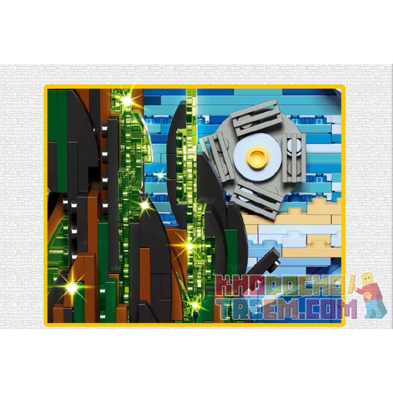 DK 3001 QIZHILE 90024 non  ĐÊM ĐẦY SAO bộ đồ chơi xếp lắp ráp ghép mô hình Creator Expert VINCENT VAN GOGH THE STARRY NIGHT Chuyên Gia Sáng Tạo 1830 khối