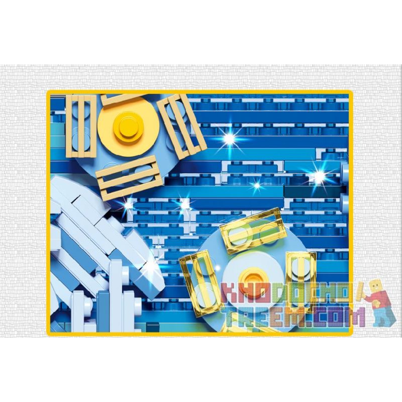 DK 3001 QIZHILE 90024 non  ĐÊM ĐẦY SAO bộ đồ chơi xếp lắp ráp ghép mô hình Creator Expert VINCENT VAN GOGH THE STARRY NIGHT Chuyên Gia Sáng Tạo 1830 khối