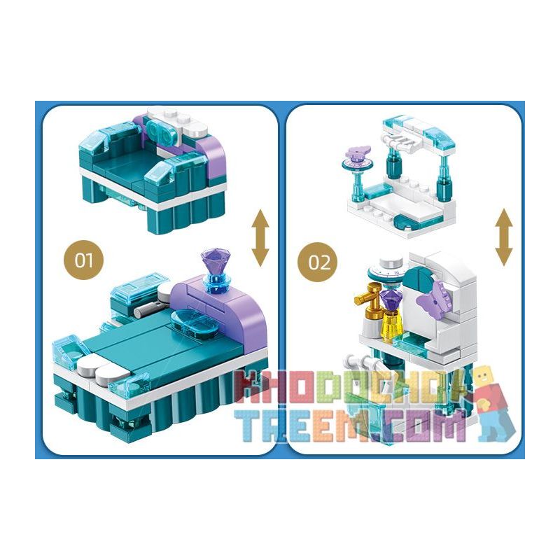 PanlosBrick 633048 Panlos Brick 633048 non  LÂU ĐÀI BĂNG 12 TRONG 25 THAY ĐỔI HÌNH DẠNG bộ đồ chơi xếp lắp ráp ghép mô hình  PRINCESS CASTLE Các Bạn Gái 554 khối