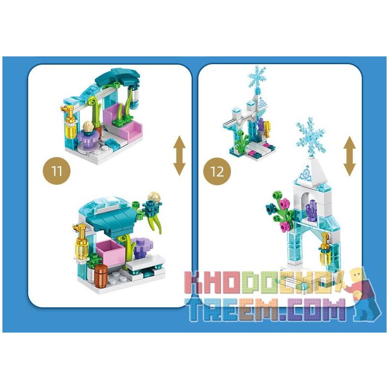 PanlosBrick 633048 Panlos Brick 633048 non  LÂU ĐÀI BĂNG 12 TRONG 25 THAY ĐỔI HÌNH DẠNG bộ đồ chơi xếp lắp ráp ghép mô hình  PRINCESS CASTLE Các Bạn Gái 554 khối